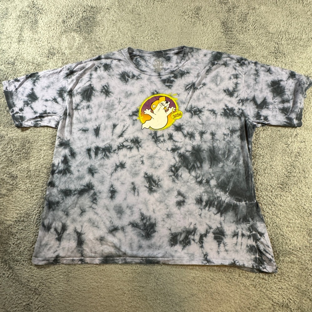 Buc-ee's Mens Hey Boo Halloween 2024 Tie Dye Graphic T-Shirt 4XL Gray Ghost
